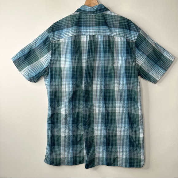 Eddie Bauer Plaid Short Sleeve Nylon Fishing Shirt Size L - Picture 2 of 9